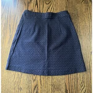 Margaret M Deandra Textured A-Line Skirt Navy Size XS Petite
